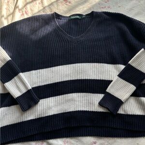 Navy and White Striped Sweater